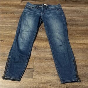 Madewell Skinny Skinny ankle Women's Blue Jeans with Zipper Detail